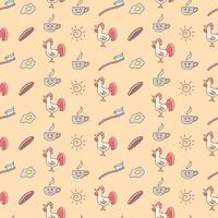 Good morning doodles seamless pattern vector