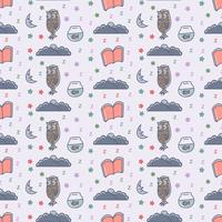 Good night seamless pattern vector