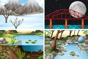 Set of nature landscape vector