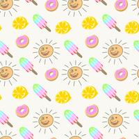 Hand drawn summer seamless pattern vector