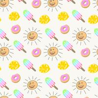 Hand drawn summer seamless pattern vector