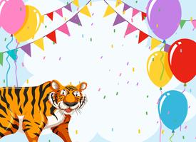 Tiger on party template vector