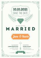 Vintage wedding invitation vector