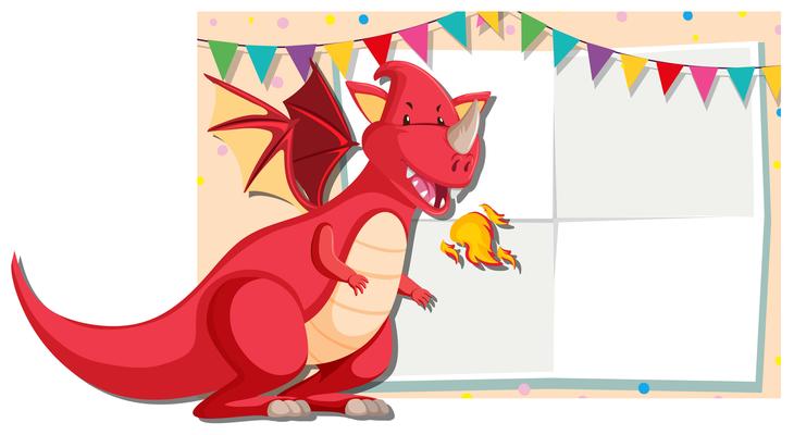 A red dragon banner