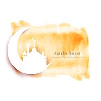 Abstract Ramadan Kareem decorative watercolor background vector