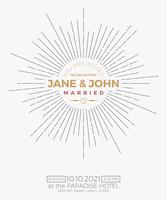 Vintage wedding invitation card template vector