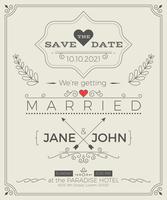 Vintage wedding invitation card vector