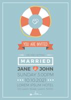 Vintage wedding invitation vector