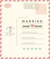 Vintage wedding invitation card template vector