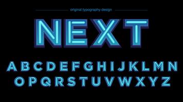 Blue neon light typography design vector