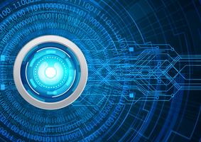 Blue eye cyber security concept,  abstract hi speed digital internet. future technology, vector background.