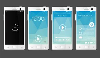 Modern user interface screen template for mobile smart phone vector