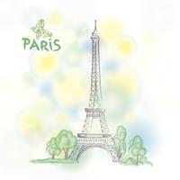 Fondo de primavera de Francia famosa Torre Eiffel viajes Francia viaje vector