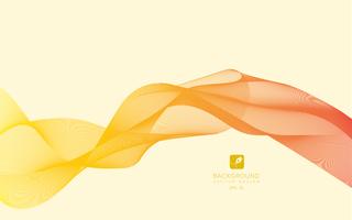 Abstract lines on a background. Line art. Vector illustration. Orange wave with lines created using blend tool. Curved wavy line,smooth stripe.Design element.