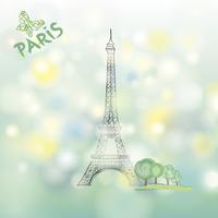 Fondo de primavera de Francia famosa Torre Eiffel viajes Francia viaje vector