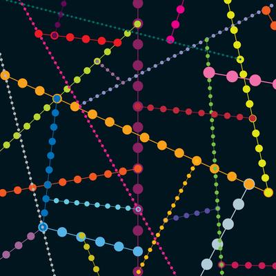 Abstract geometric dot seamless pattern. Bubble molecule background