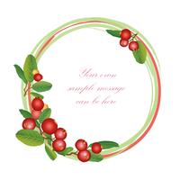 Cranberry summer frame. Berry background. Floral nature food pattern vector