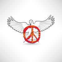 Peace symbol. Dove, pacifism sign. International peace day emblem.