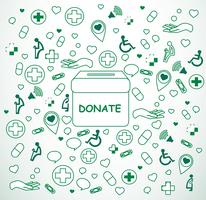 donate , charity for medical and health background vector