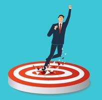 businessman breaking target archery to Successful vector. Business concept illustration vector