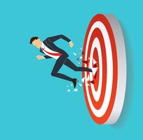 businessman breaking target archery to Successful vector. Business concept illustration vector