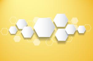 abstract bee hive design  hexagon background vector