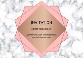 Greeting card design template, Minimal banner and cover with marble texture and geometric golden foil detail background. vector