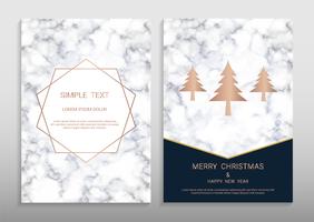 Merry Christmas and Happy New Year Greeting card design template. vector