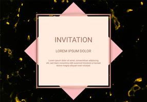 Greeting card design template, Minimal banner and cover with marble texture and geometric golden foil detail background. vector