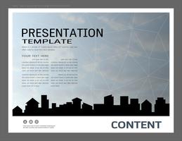 Presentation design template, City buildings and real estate concept. vector