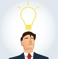 Businessman thinking with light bulb shape. concept of thinking  vector