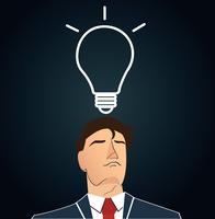 Businessman thinking with light bulb shape. concept of thinking  vector