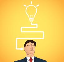 Businessman thinking with light bulb shape. concept of thinking  vector