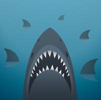 Shark vector illustration and space background