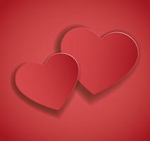 vector de icono de dos corazones Fondo de San Valentín