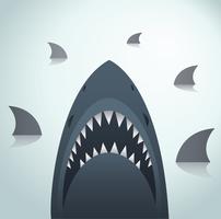 Shark vector illustration and space background