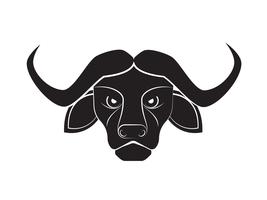 Vector ilustración icono búfalo cabeza sobre fondo blanco