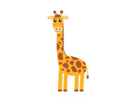 Vector illustration of cute giraffe cartoon on white background
