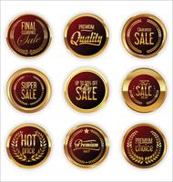 Luxury premium golden badges and labels vector