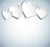 hang hearts illustration. Valentines day background. vector
