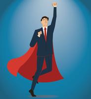 Successful businessman and red cape vector