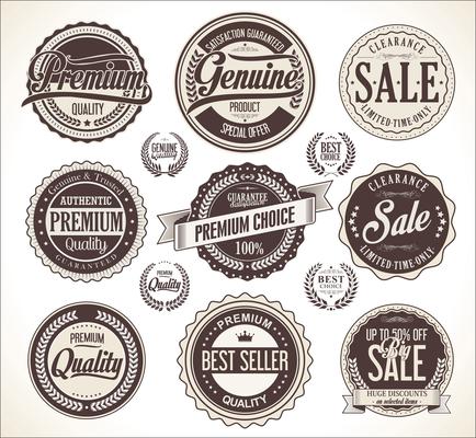 Retro vintage badges and labels collection