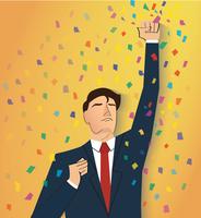 businessman celebrating a successful achievement. Business concept illustration vector