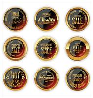 Luxury premium golden badges and labels vector