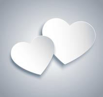 two hearts icon vector. Valentine`s day background vector