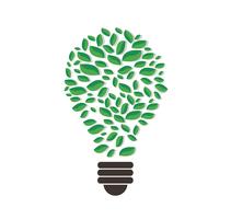 green leafs in light bulb shape vector , nature concept , World Environment Day 