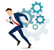 businessman with gear to success concept vector