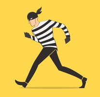 thief character bandit cartoon robber in a mask  vector