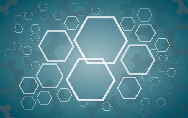 Abstract Hexagon and Gears background