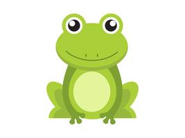 Cute green frog cartoon character isolated on white background vector